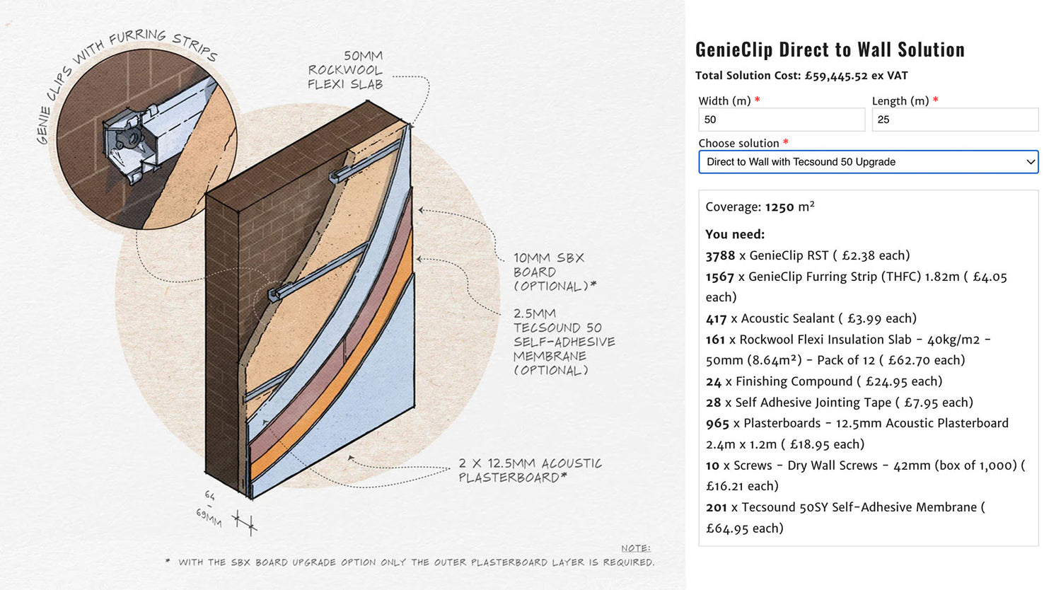 Try the GenieClip Wall Solution Calculator